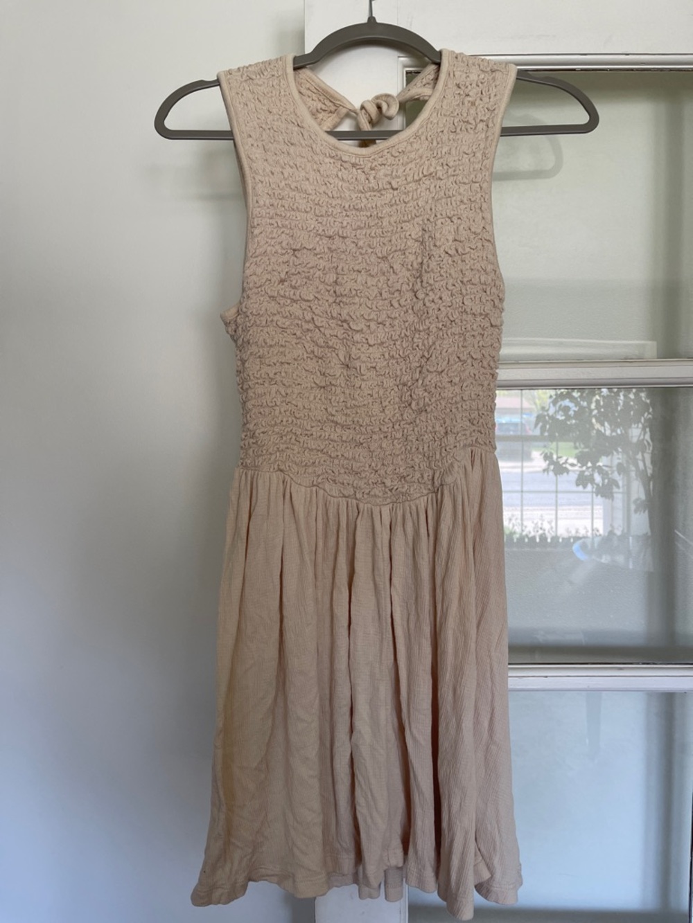 Sleeveless Ruched Dress in Champagne